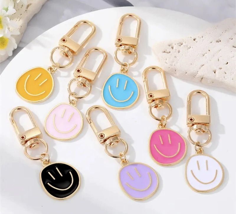 Enamel Smiley Face Keychains