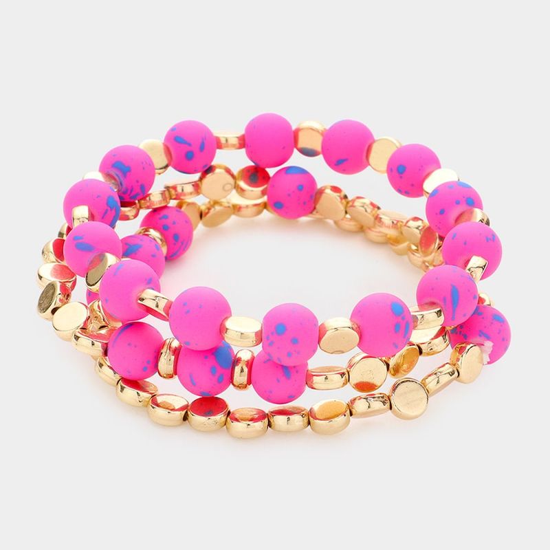 Paint Splash Beaded Stretch Bracelets