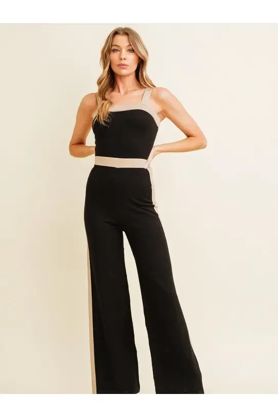 Knit Contrast Jumpsuit