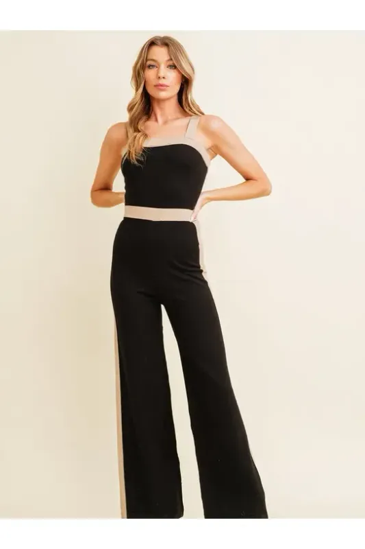 Knit Contrast Jumpsuit