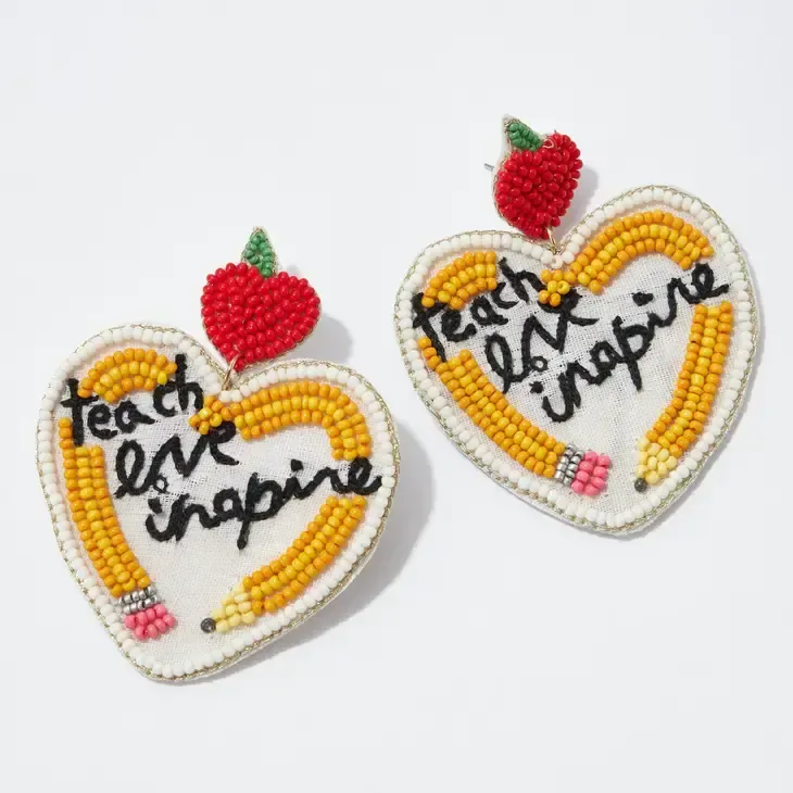 &quot;Teach Love Inspire&quot; Seed Bead Earrings