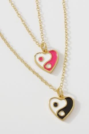 18k Gold Plated Copper Tai Chi Heart Necklace