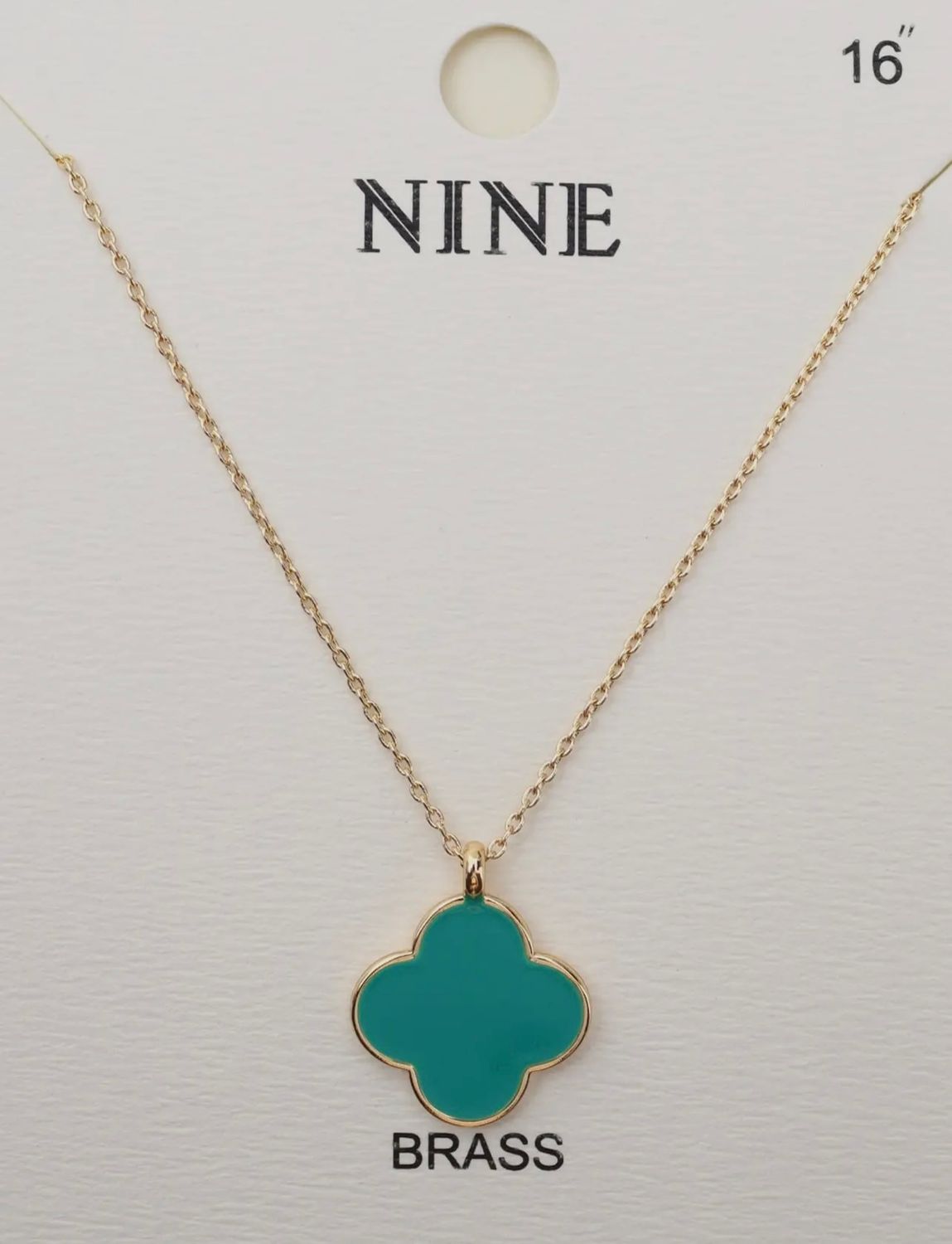Enamel Clover Pendant Necklace