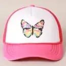 Hand-Painted Abstract Butterfly Trucker Cap