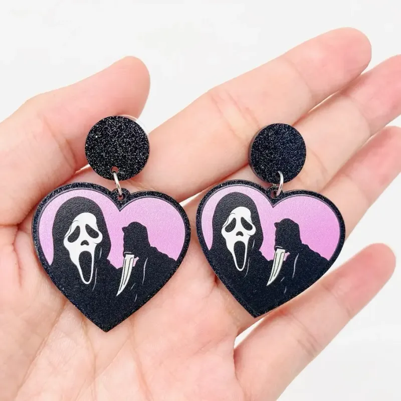 Ghost Face Acrylic Earrings