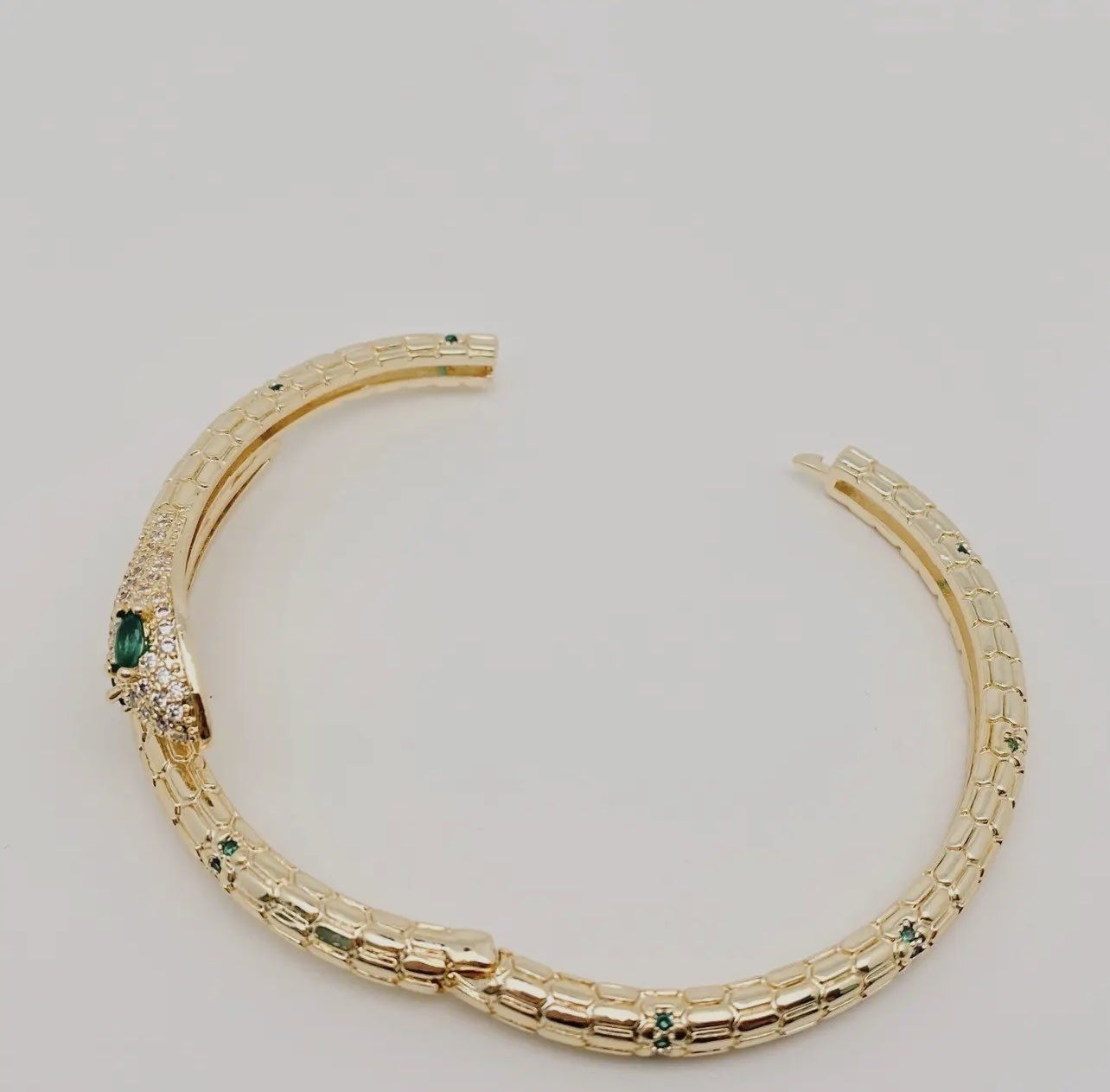 Designer Dupe Snake Cubic Zirconia Bangle Bracelet