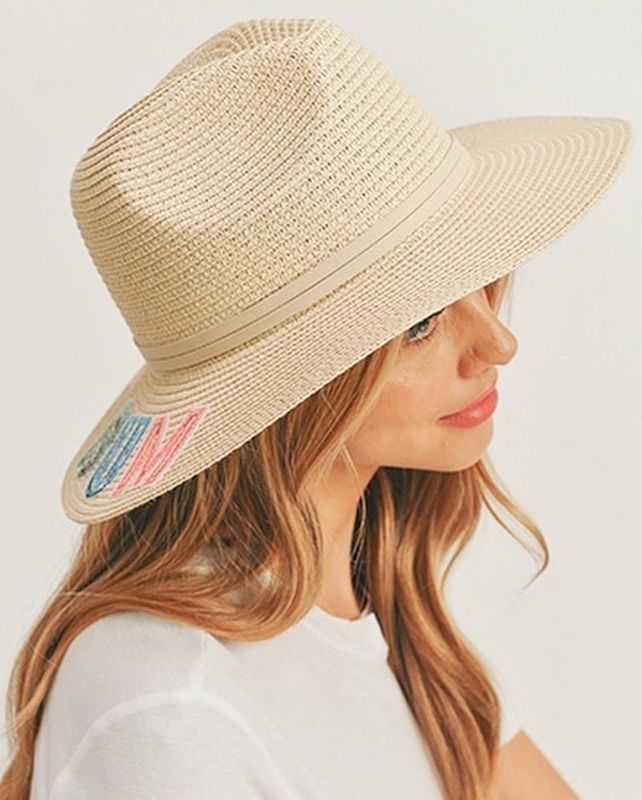 &quot;BEACH BUM&quot; Sequin Panama Hat