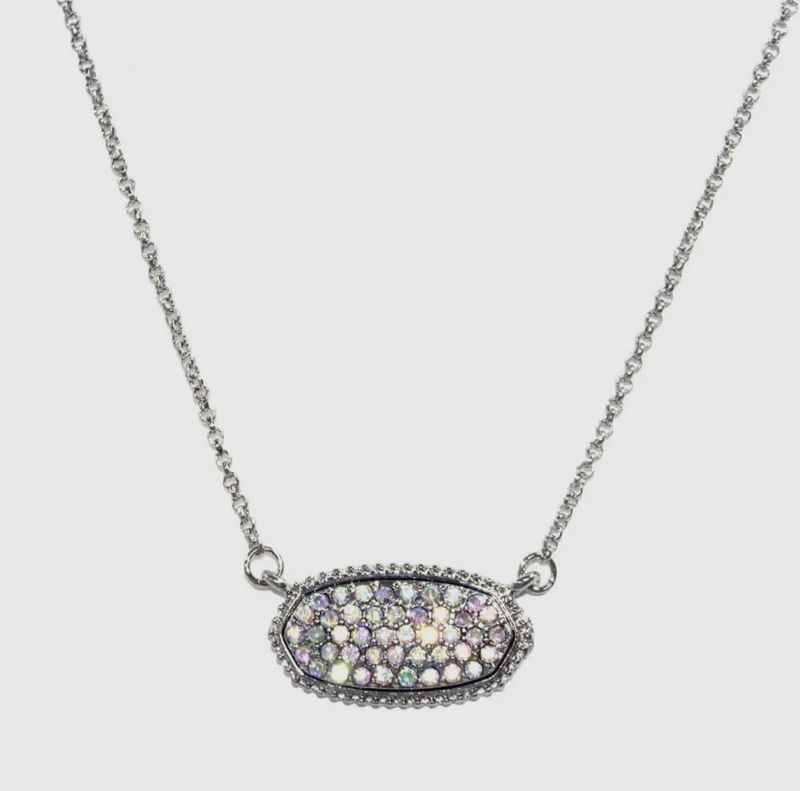 Druzy Oval Pendant Necklace Set