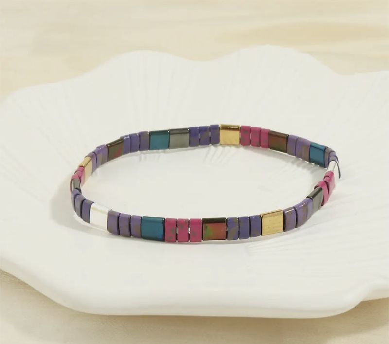 5mm Tila Beads Beaded Elastic Bracelets