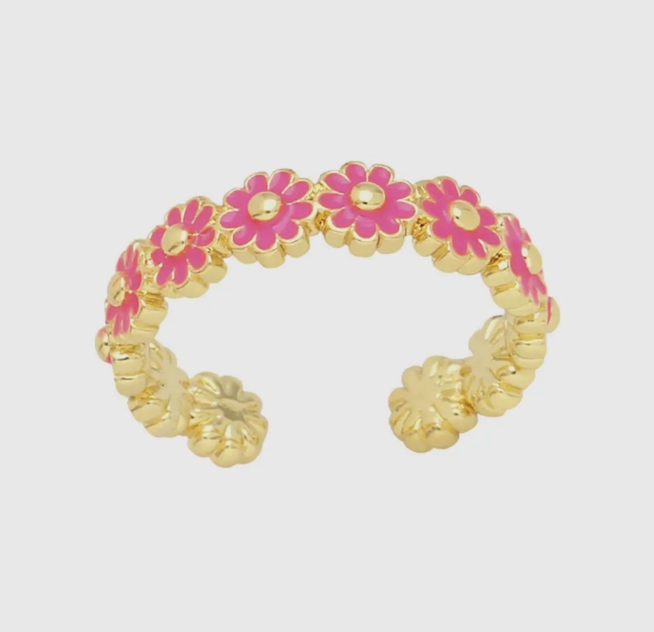 Daisy Enamel Ring Opening Adjustable