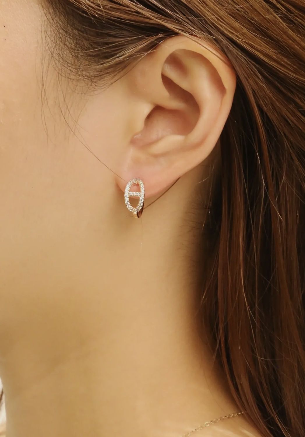 14K Gold Dipped Farandole Pave Cz Huggie Earrings