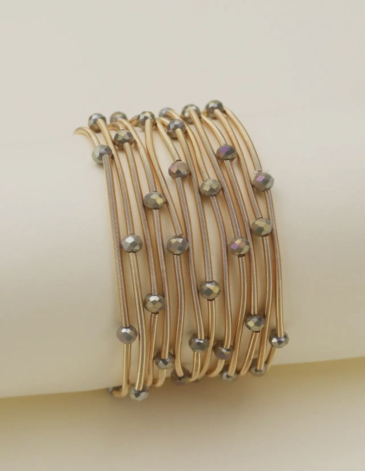 Rhinestone Beaded Guitar String Bracelet Set