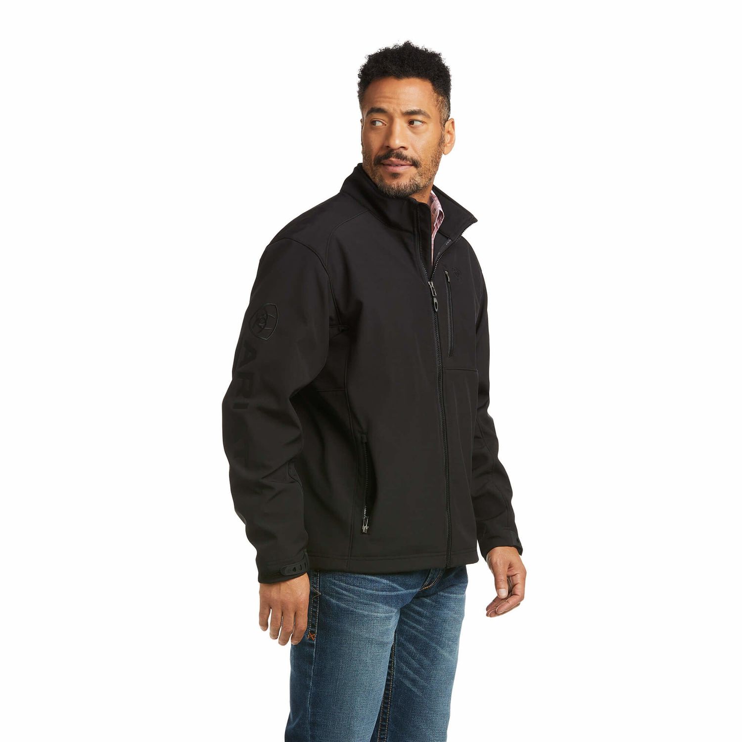 Ariat Mens Logo 2.0 Softshell Jacket, Color: Black/Black, Size: M