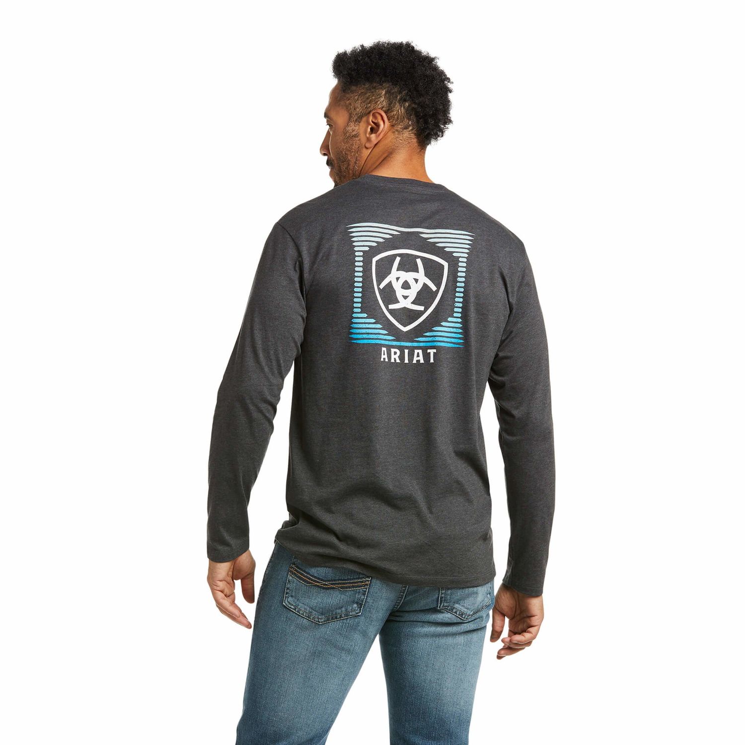 Ariat Mens American Woods T-Shirt, Color: Sailor Blue Heather, Size: S