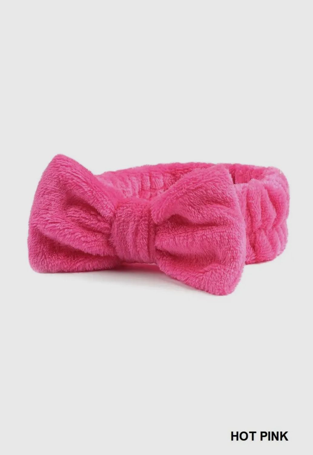 Hot Pink Soft Plush Bowknot Spa Headband