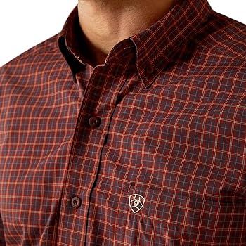 Ariat Men&#39;s Pro Pavel Classic Fit LS Shirt, Color: Burgundy, Size: M