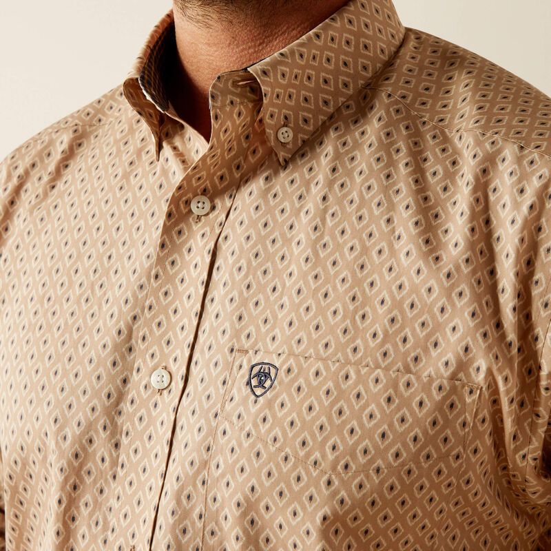 Ariat Wrinkle Free Frazier Classic Fit LS Shirt, Color: Tan, Size: M