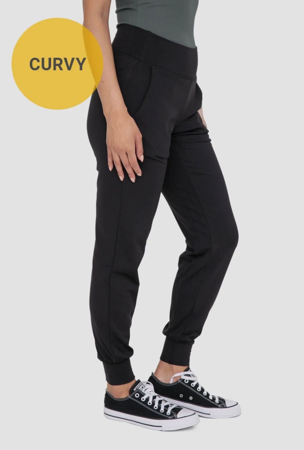 Plus Size Micro Fleece Joggers, Color: Black, Size: 1XL