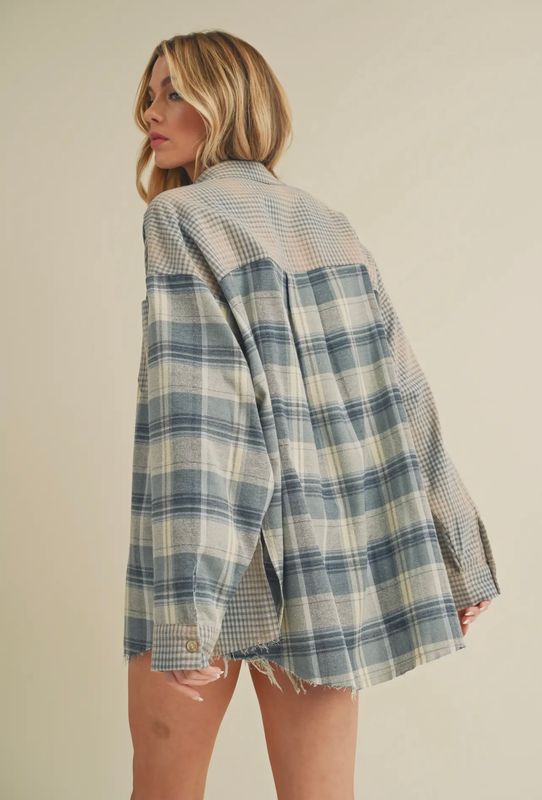 Kambrie Plaid Mix Flannel Shirt