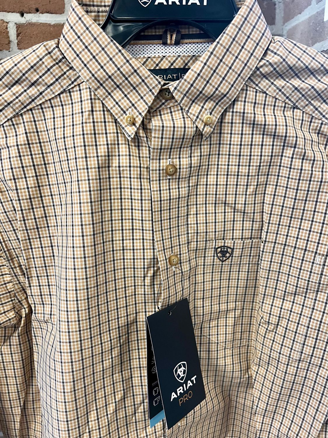 Ariat Pro Series Cedar LS Shirt, Color: Gold, Size: S