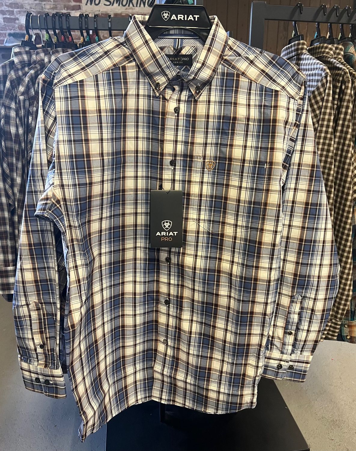 Ariat Pro Series Cameron Classic Fit LS Shirt, Color: Grey Blue, Size: M