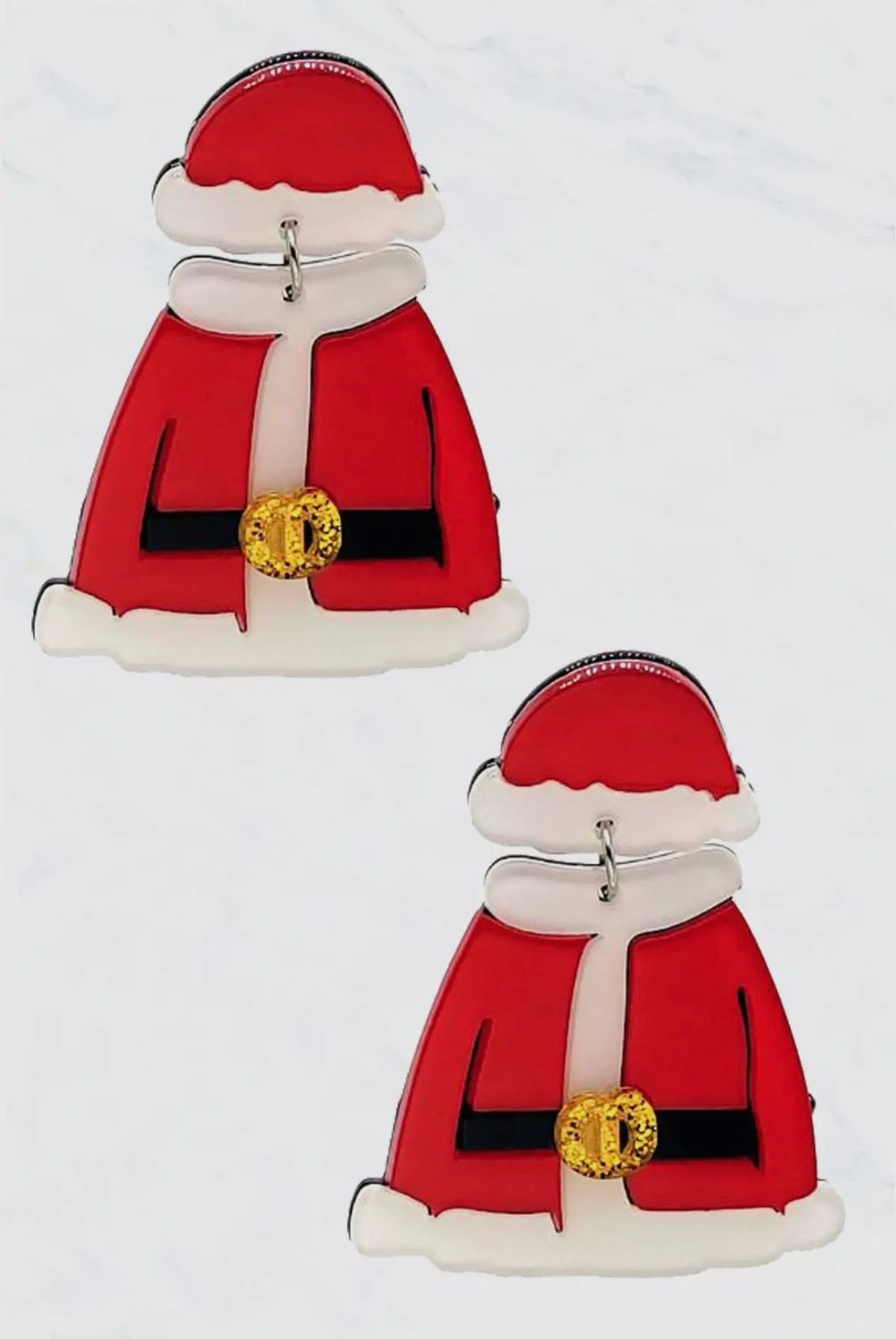 Christmas Santa Acrylic Post Dangle Earrings