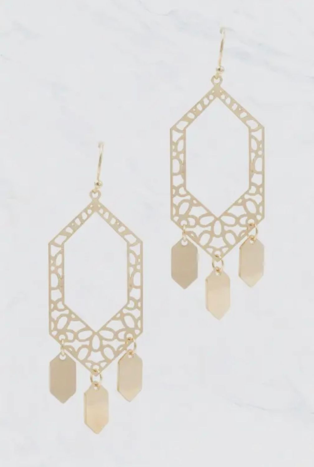 Gold Geometric Dangle Earrings