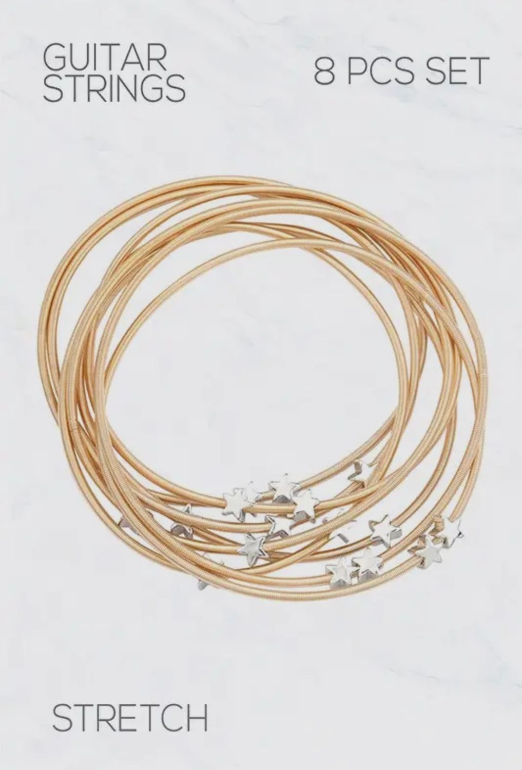 8Pcs Guitar String Star Bracelets
