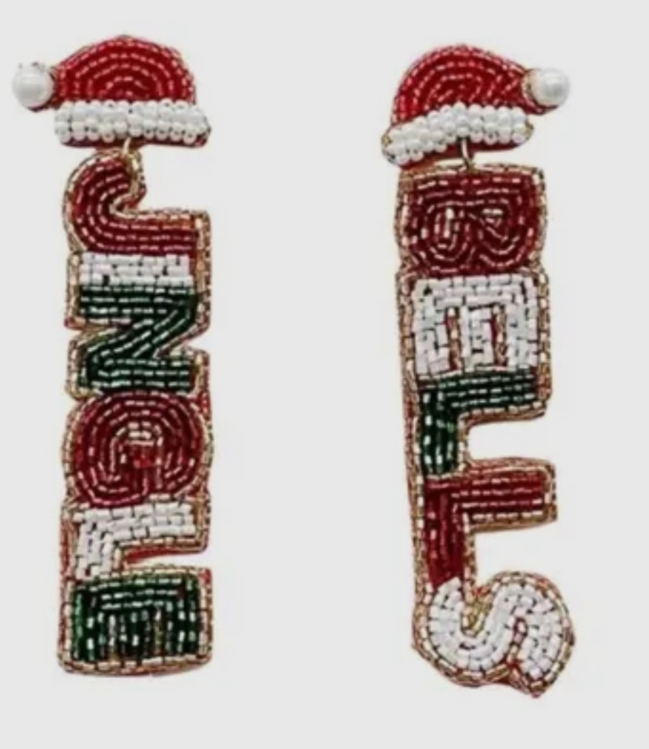 &quot;Jingle Bells&quot; Seed Bead Post Earrings