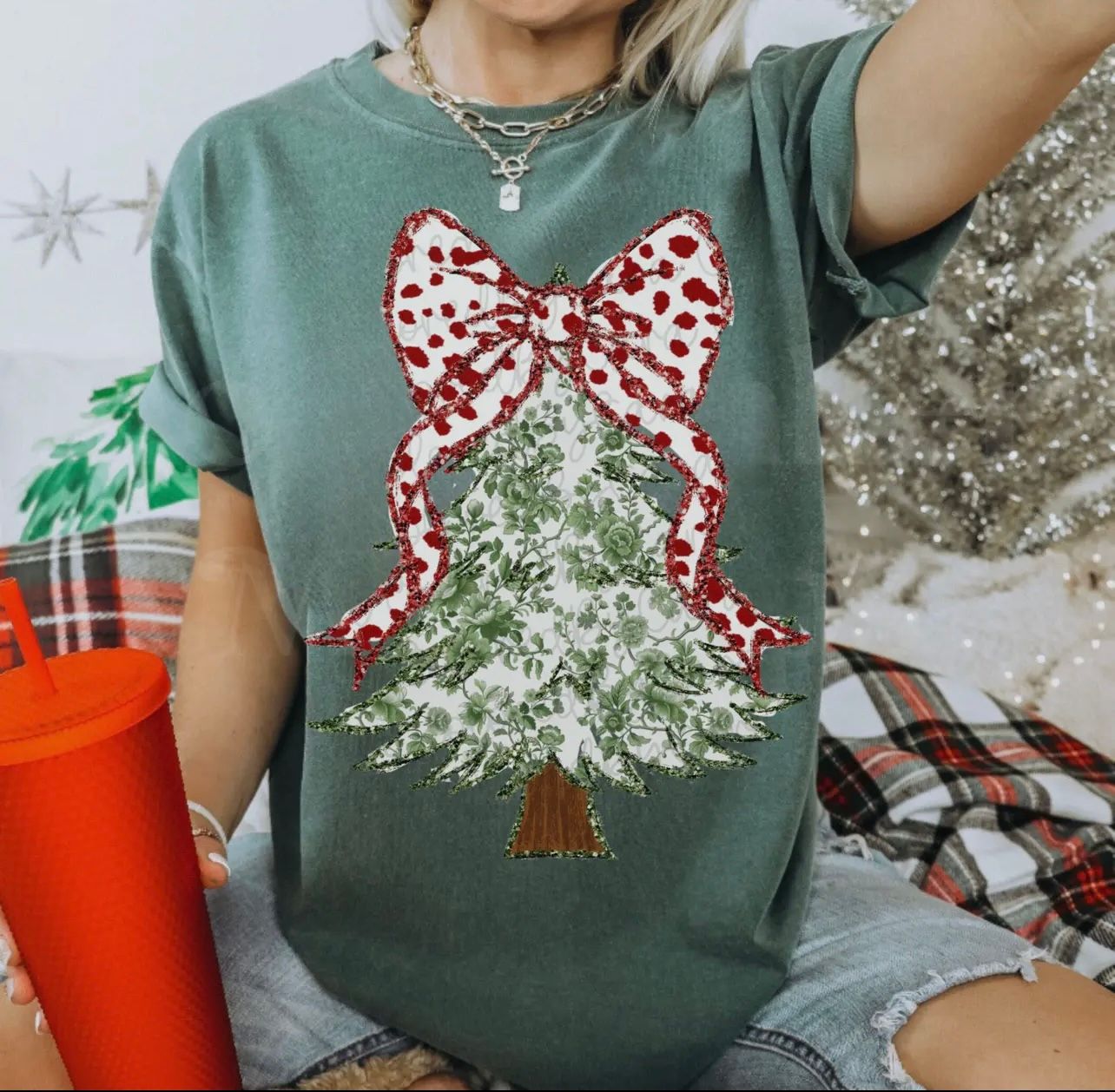 Christmas Tree Coquette Comfort Colors | Holiday Tee