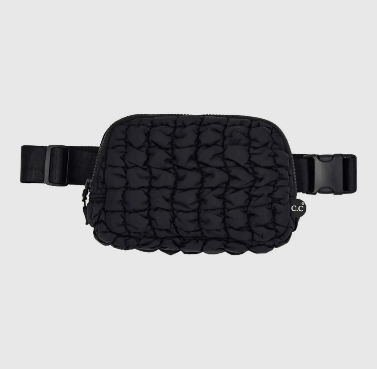 CC Puffer Quilted Fanny Pack/Belt Bag, Color: Black, Size: OS