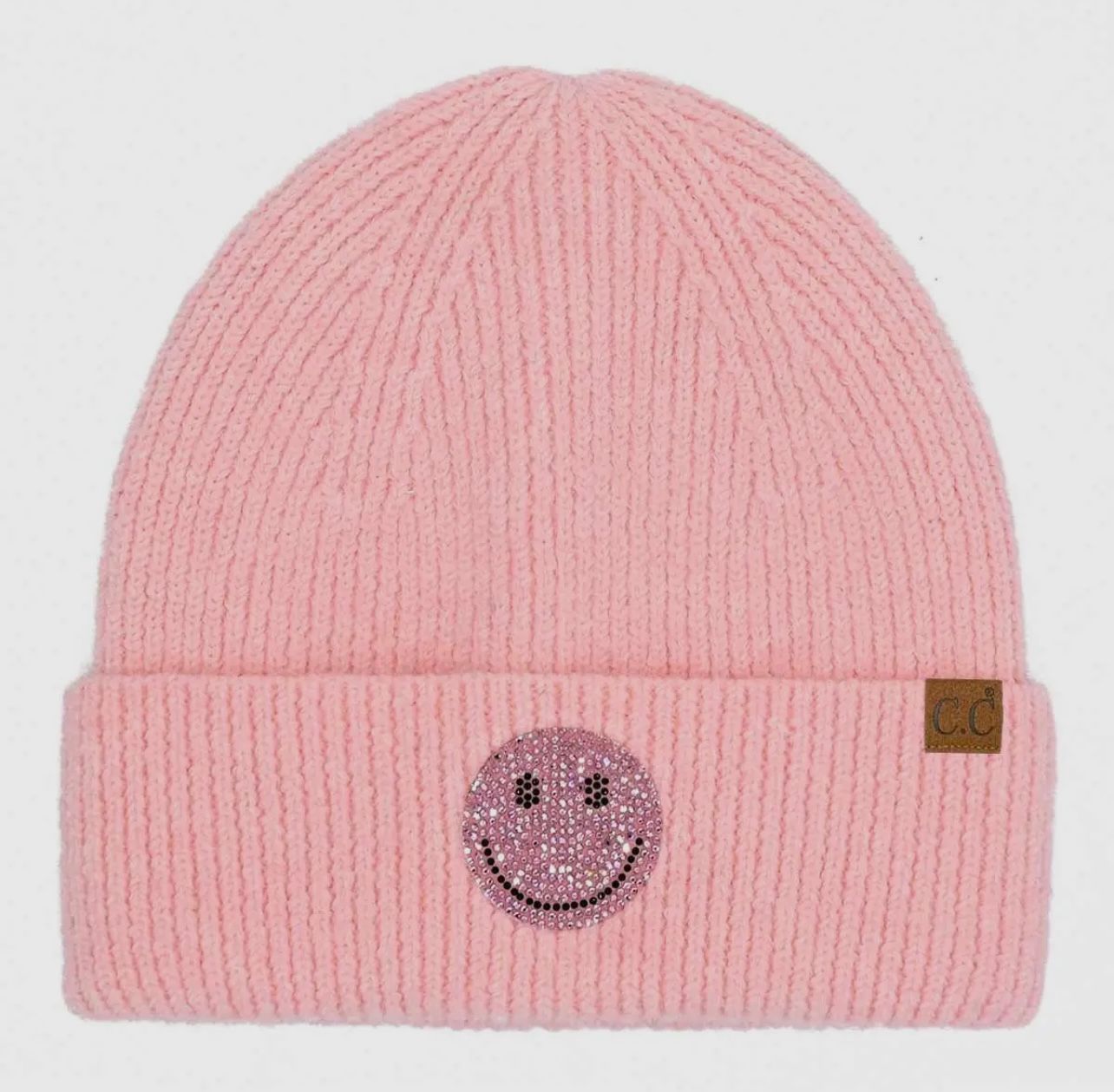 C.C. Rhinestone Smiley Beanie