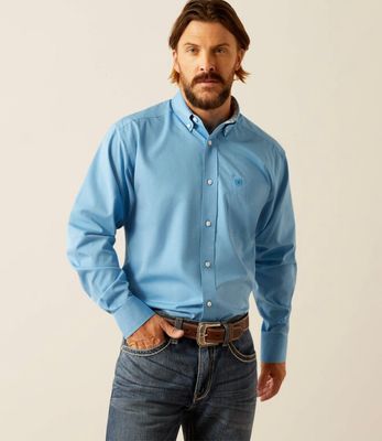 Ariat Mens Wrinkle Free Solid Button Down LS Shirt