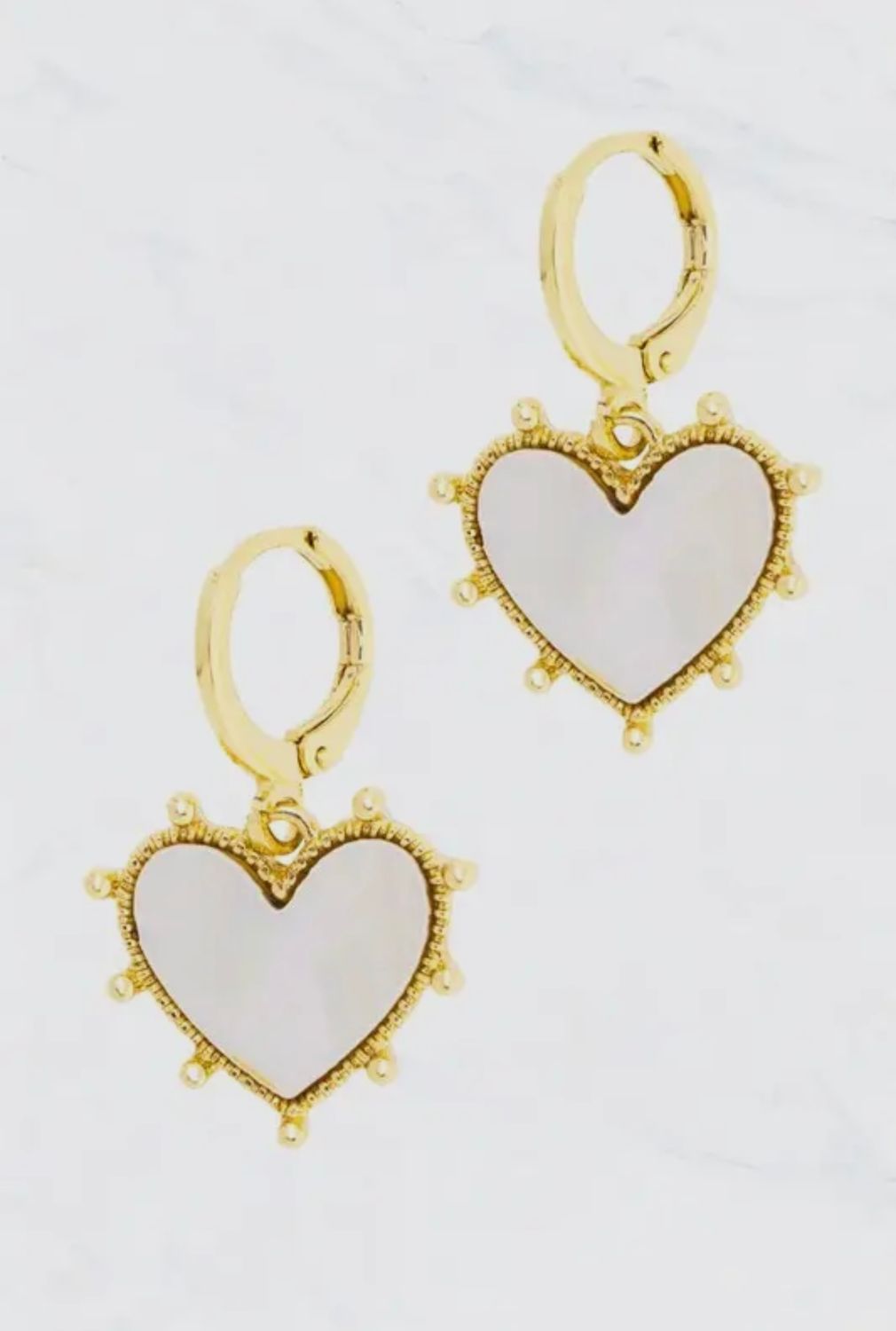 Mother Pearl Heart Earrings