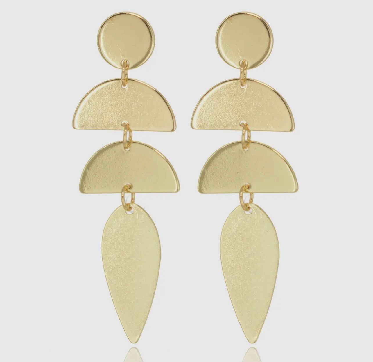 Gold Geometric Post Dangle Earrings