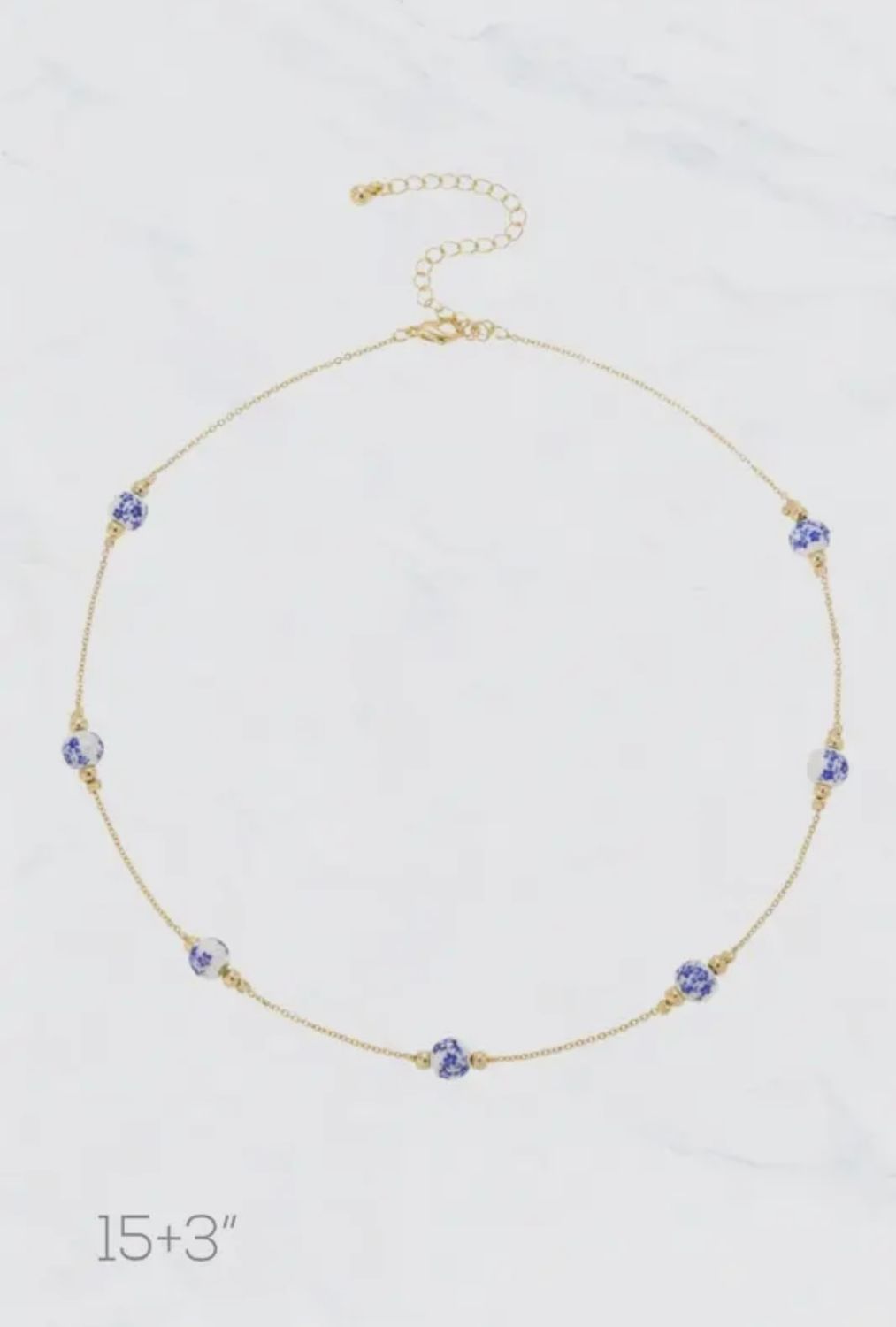 Ceramic Flower Bead Necklace