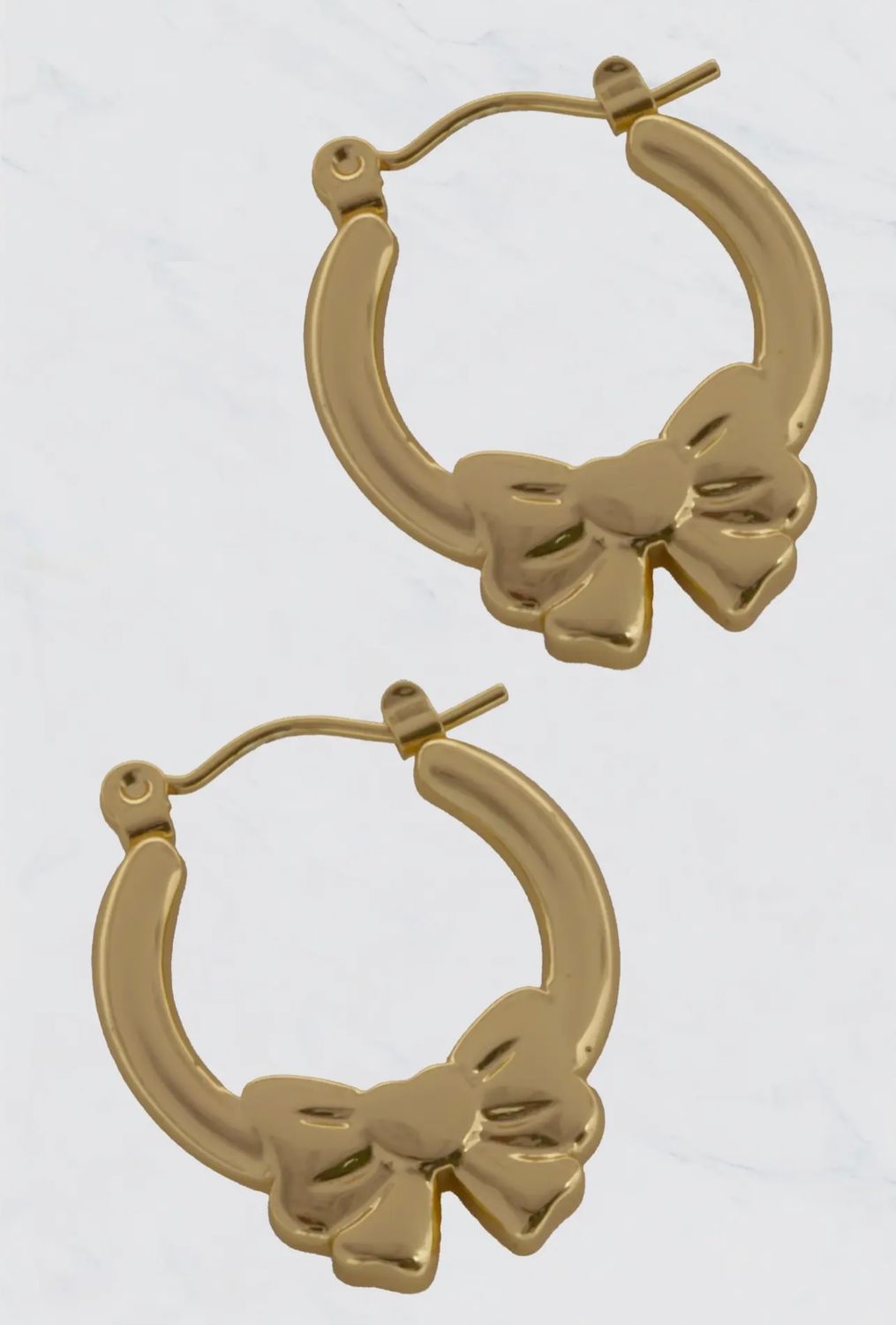 Gold Bow Hoop Earrings