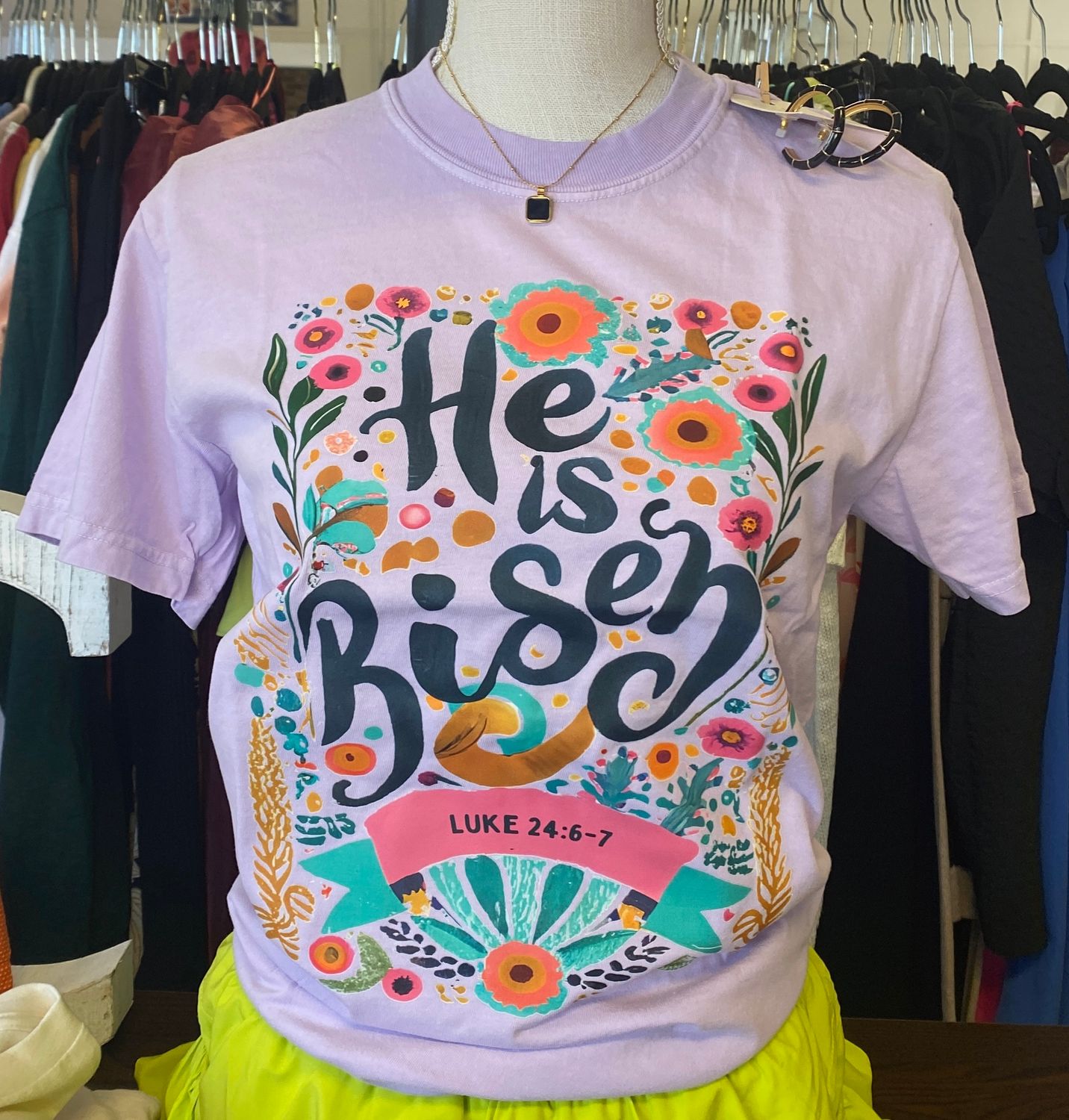 &quot;He is Risen&quot; Comfort Color Graphic Tee