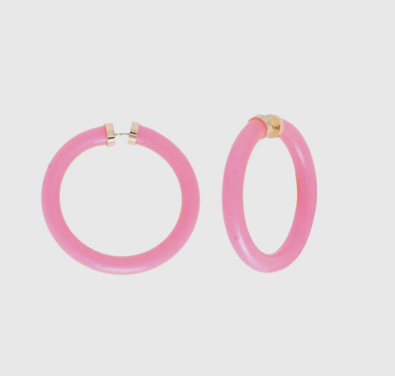Pink Iridescent Jelly Hoop Earrings