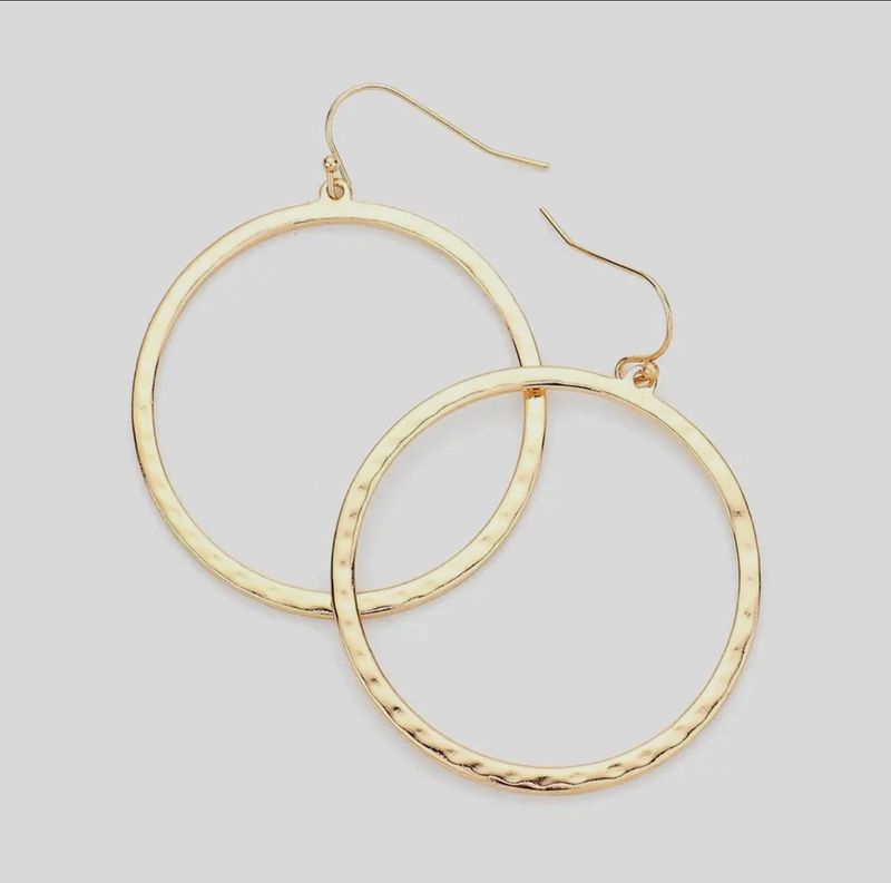 Gold Open Circle Dangle Earrings