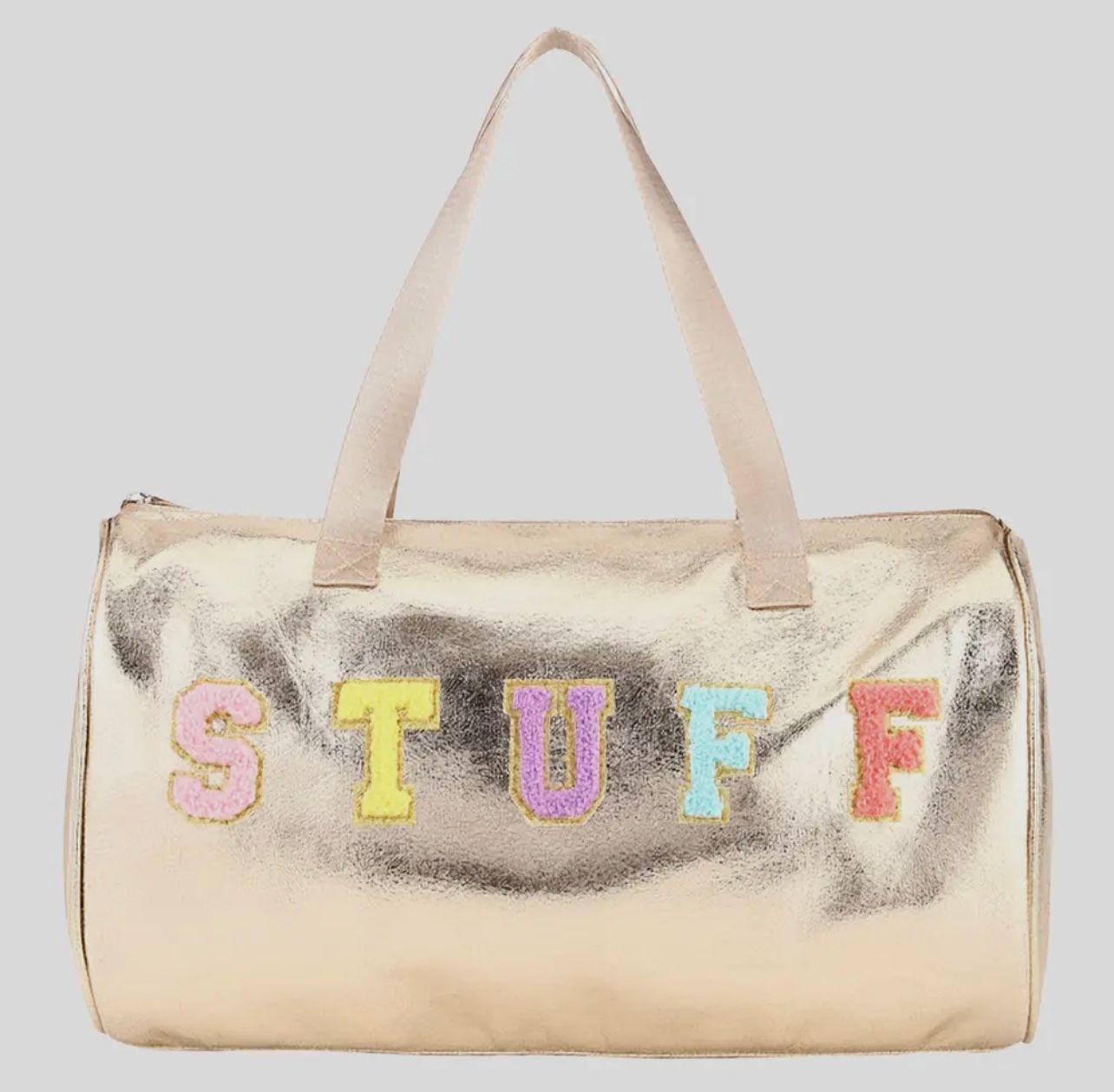 &quot;Stuff&quot; Chenille Metallic  Duffle/Crossbody Bag