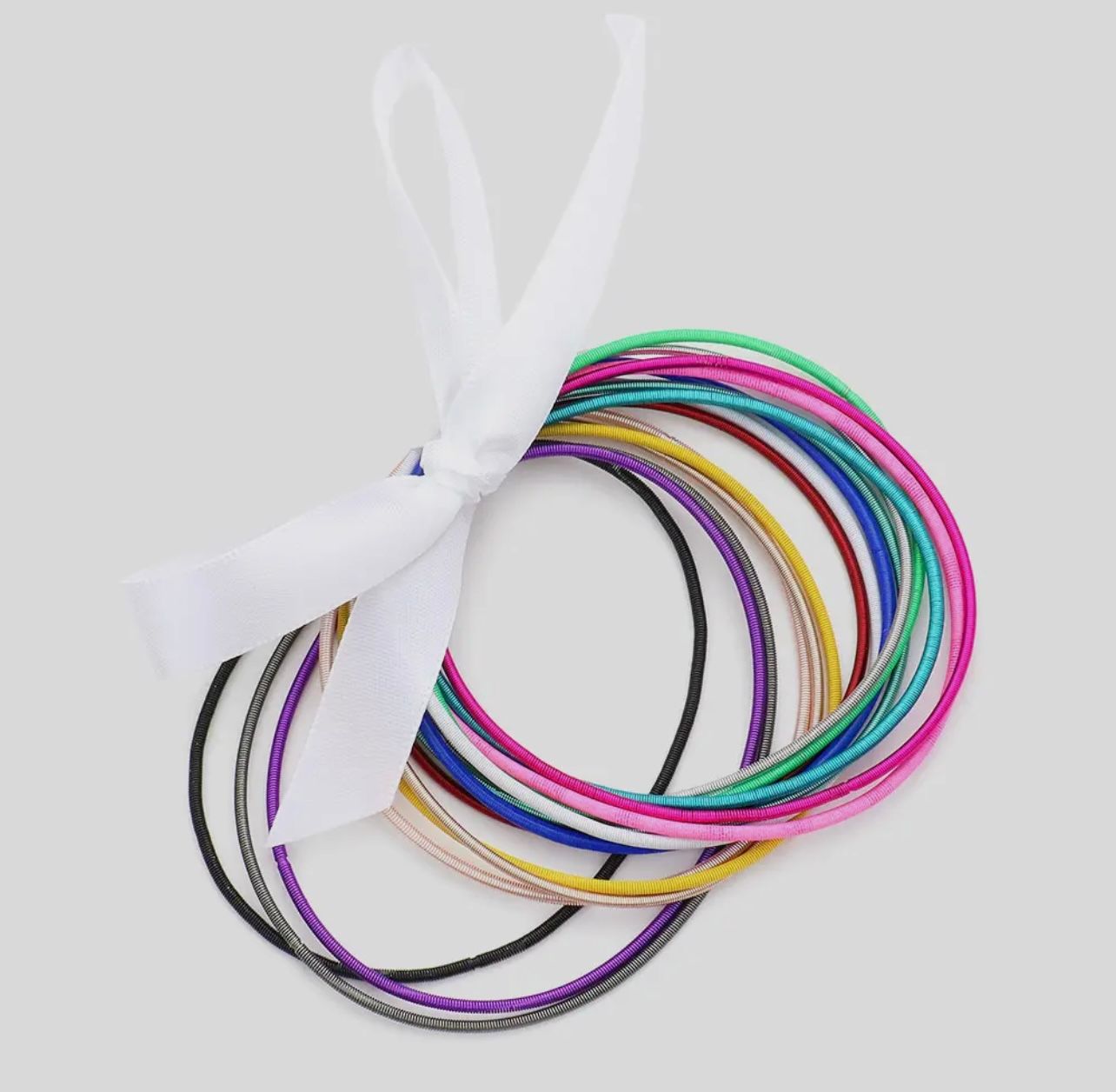 Multi Color Guitar String Stretch Bracelet Set