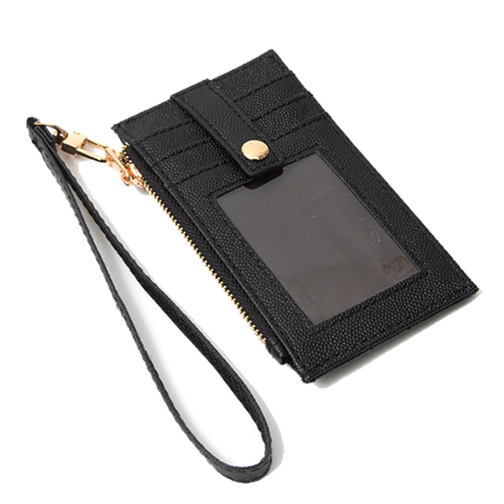 Id Card Holder Button Wallet With Hand Strap