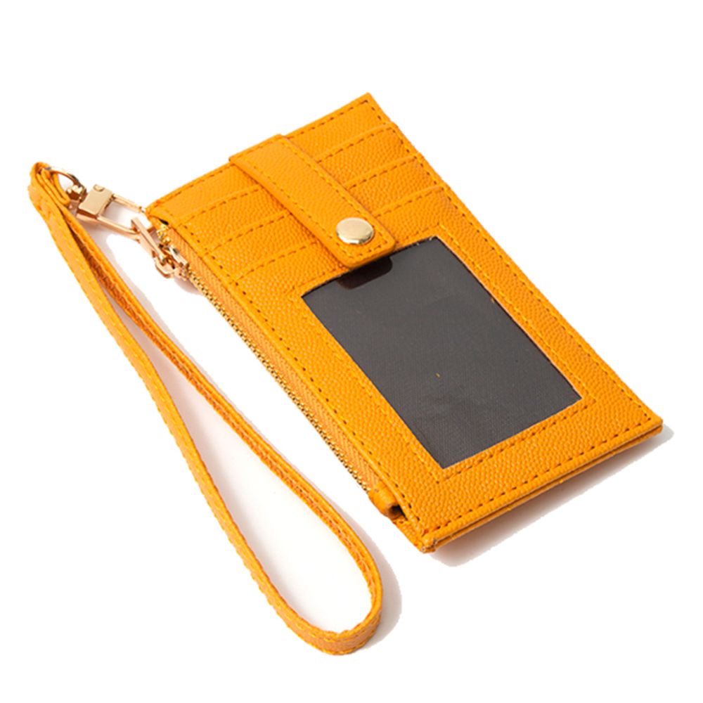 Id Card Holder Button Wallet With Hand Strap