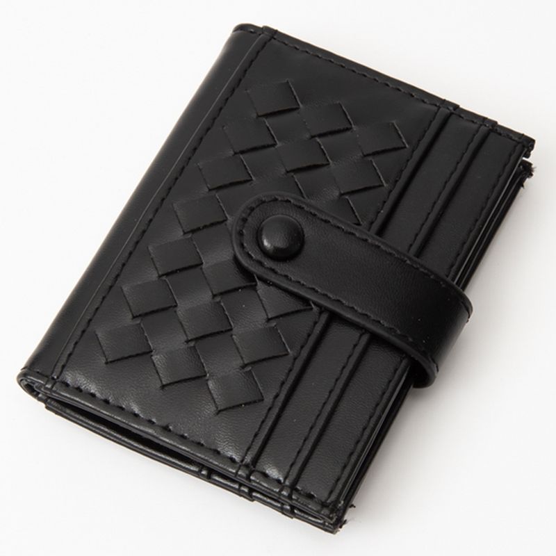 Quilted Weave Pattern Pocket Card Holder Wallet