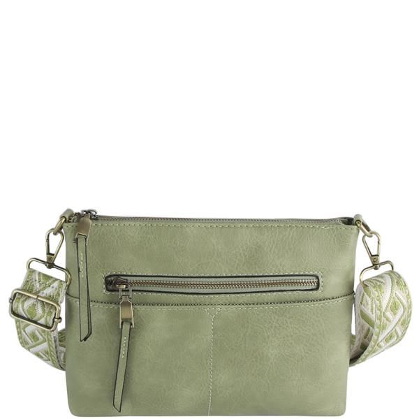 Smooth Zipper Crossbody W Guitar Strap