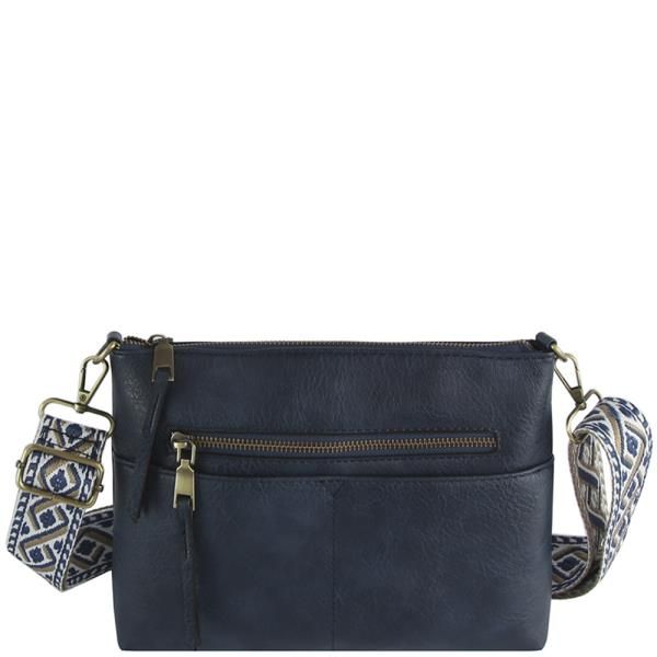 Smooth Zipper Crossbody W Guitar Strap