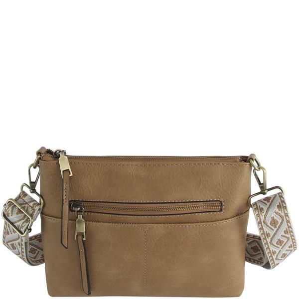 Smooth Zipper Crossbody W Guitar Strap