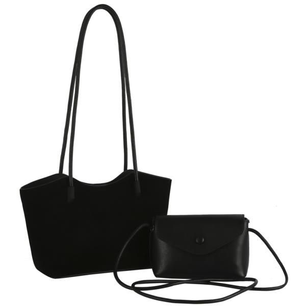 2in1 suede shoulder bag w crossbody set - DCF