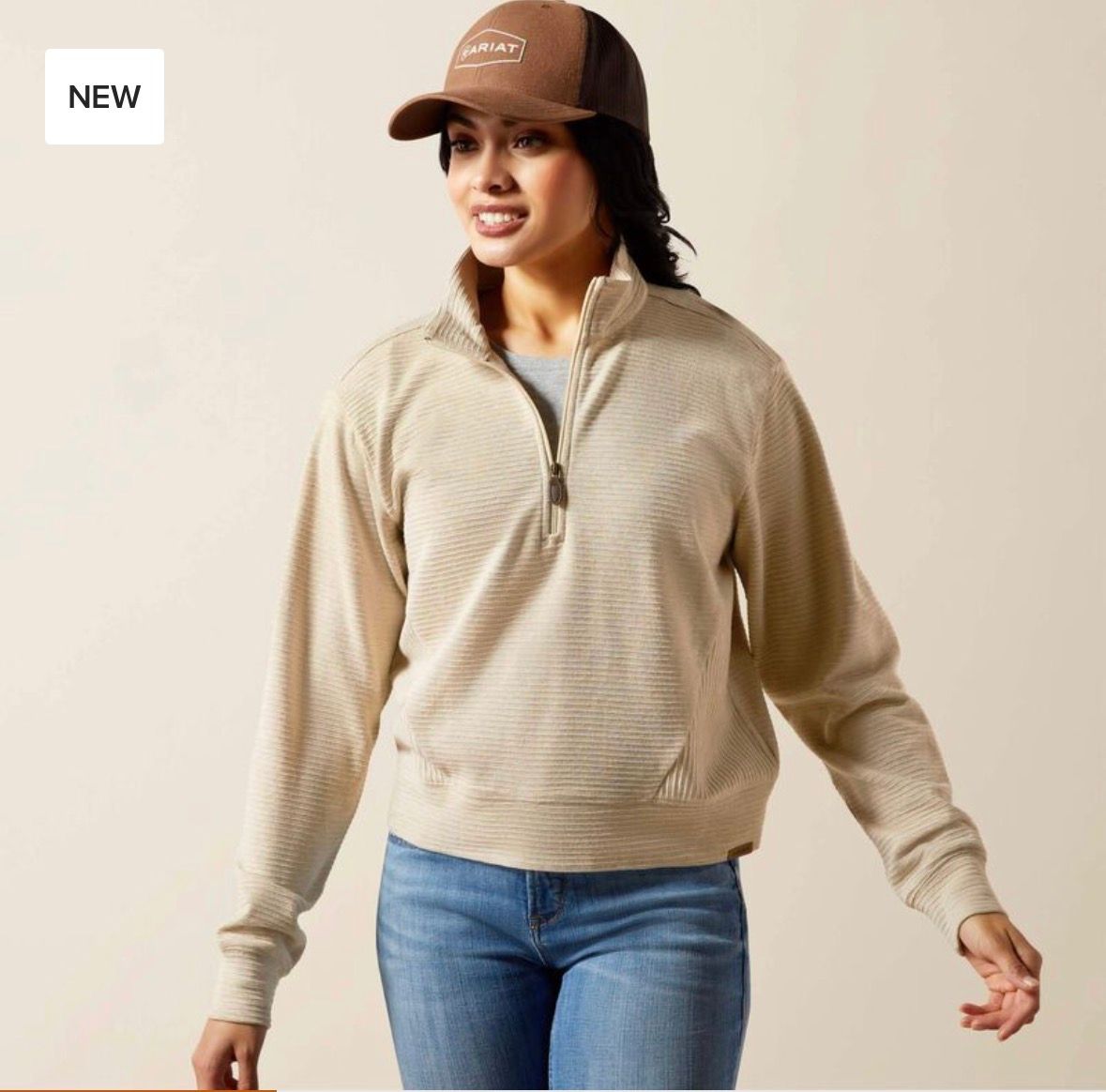 WMNS High Noon 1/2 ZP Oatmeal Heather XL